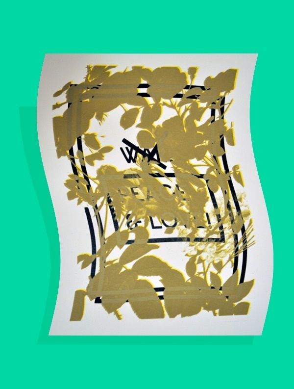 Peace&Love #print #design #graphic #screen #poster #gold #typography