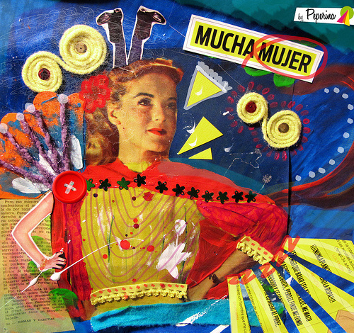 MUCHA MUJER | Peperina Magenta #creative #arte #amor #woman #color #pinup #ilustraciã³n #handmade #vintage #ilustration #art #collage #colour #love