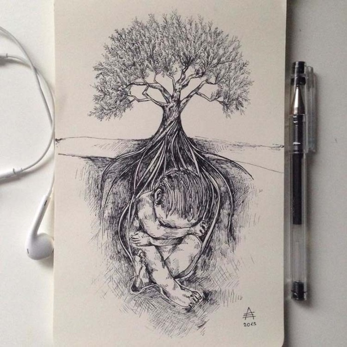 Black Pen Illustrations