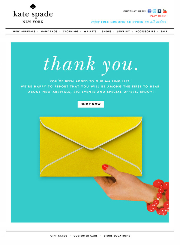 Thank You Kate Spade #subscribe #you #design #emailer #concept #thank #mailer #newsletter