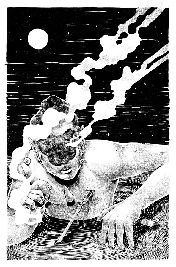 Figura Ajena Carboncillo y Tinta sobre Papel / 38 x 25.5 #smitheone