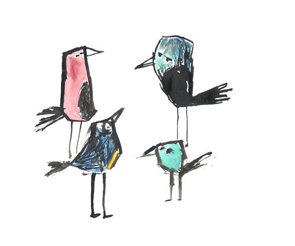 Birds #illustration #bird #drawing #ink #watercolor
