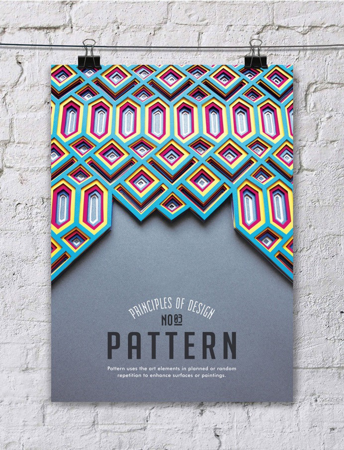 cartel poster con los principios del diseño patrones