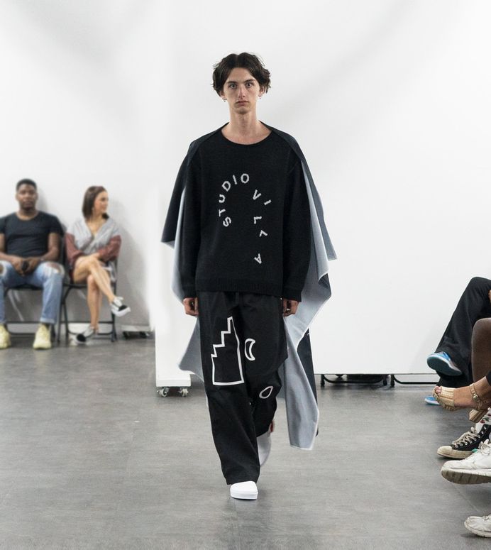 Studio Villa Runway Collection Two Black Knit Sweater Black Flag