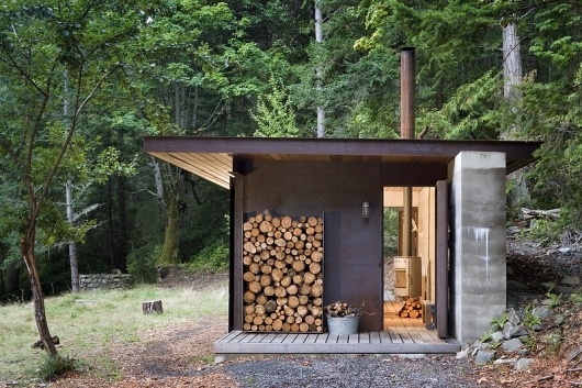 Olson Kundig Architects - Projects - Gulf Islands Cabin #corten #storage #tom #wood #architecture #cabin #kundig