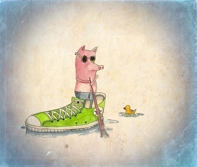 Kayak on the lake Art Print by Calvin Wu | Society6 #kayak #illustration #drawn #lake #fun