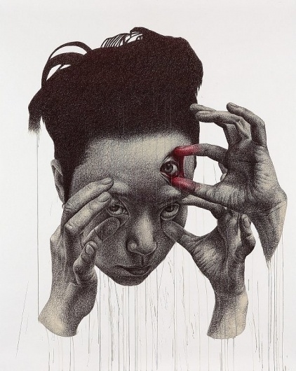 I need a guide: spunky zoe #eyes #illustration #portrait #hands