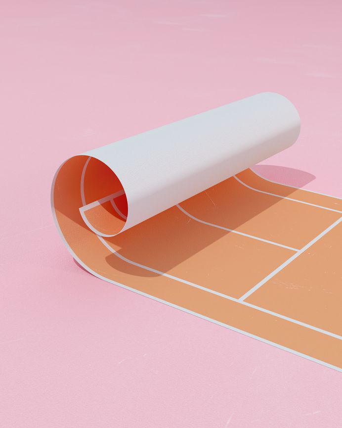 Tennis, from molistudio #surreal #minimalism #pastel #3D #graphic #sport
