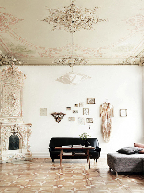 Apartments in Copenhagen #interior #couch #classic #avant #beige #vintage #garde