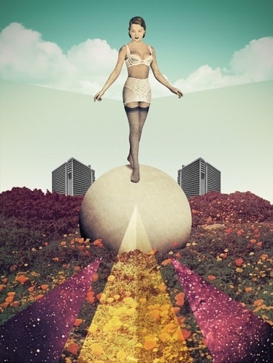 Everlasting Gaze - Julien Pacaud • Illustration • Perpendicular Dreams #illustration #collage
