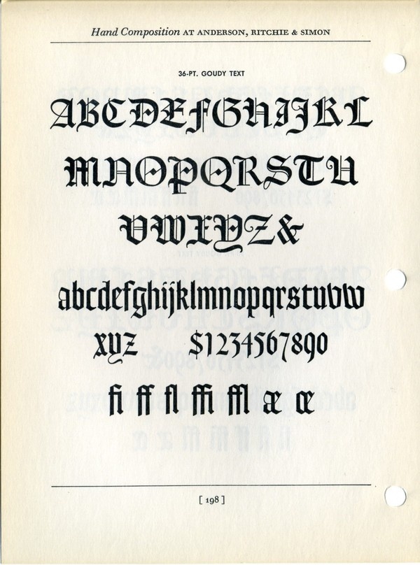 Goudy text type specimen #type #specimen #typography