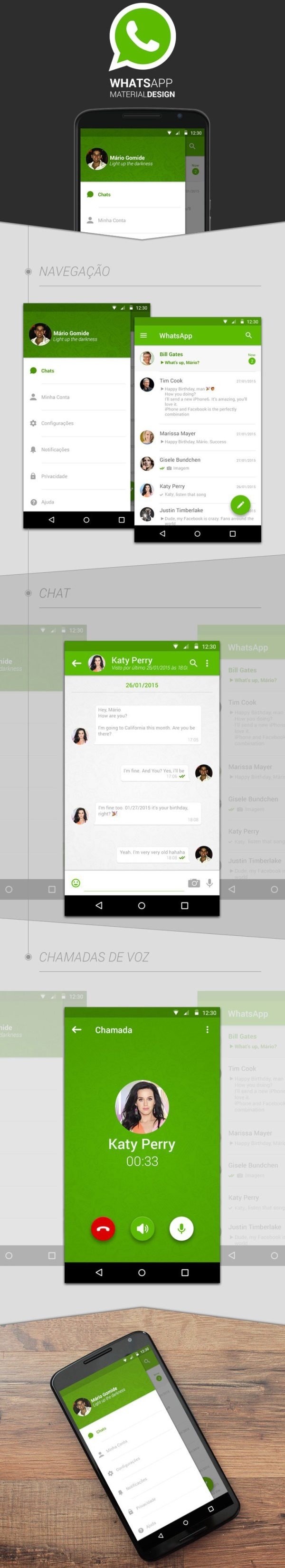 WhatsApp | Material Design Concept by Mário Gomide