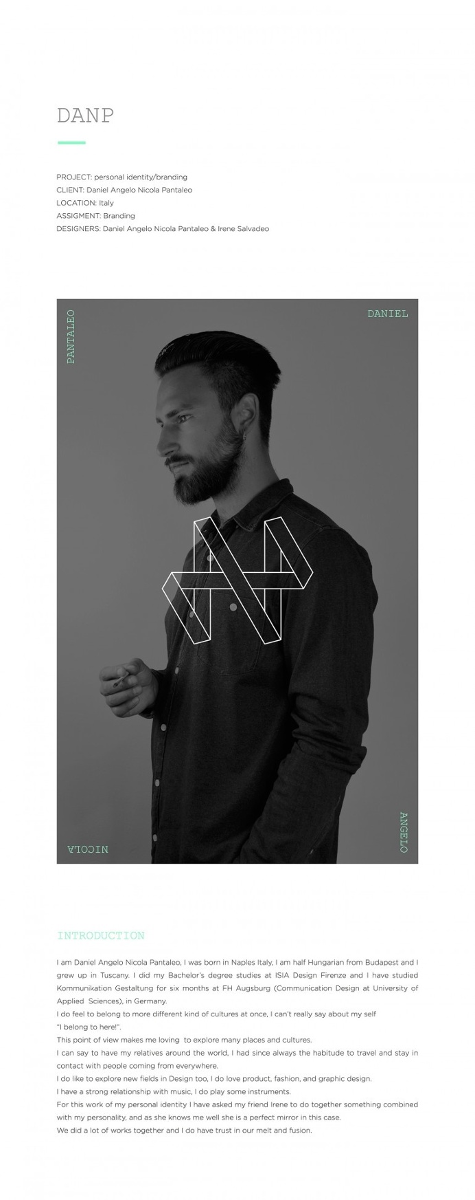 Daniel Angelo Nicola Pantaleo – Personal identity / Branding