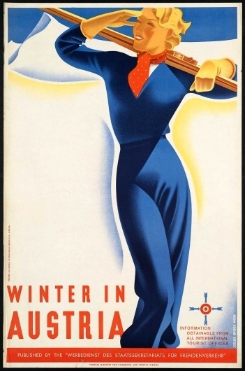 vintagePosters36.jpg 995×1,500 pixels #woman #ski #skiing #modernism #blue #winter