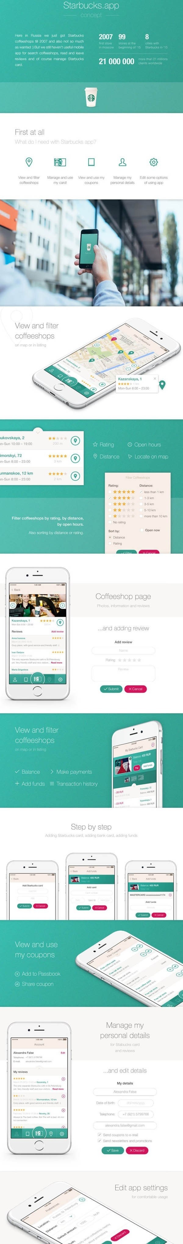 Starbucks iOS app by Alexandra False