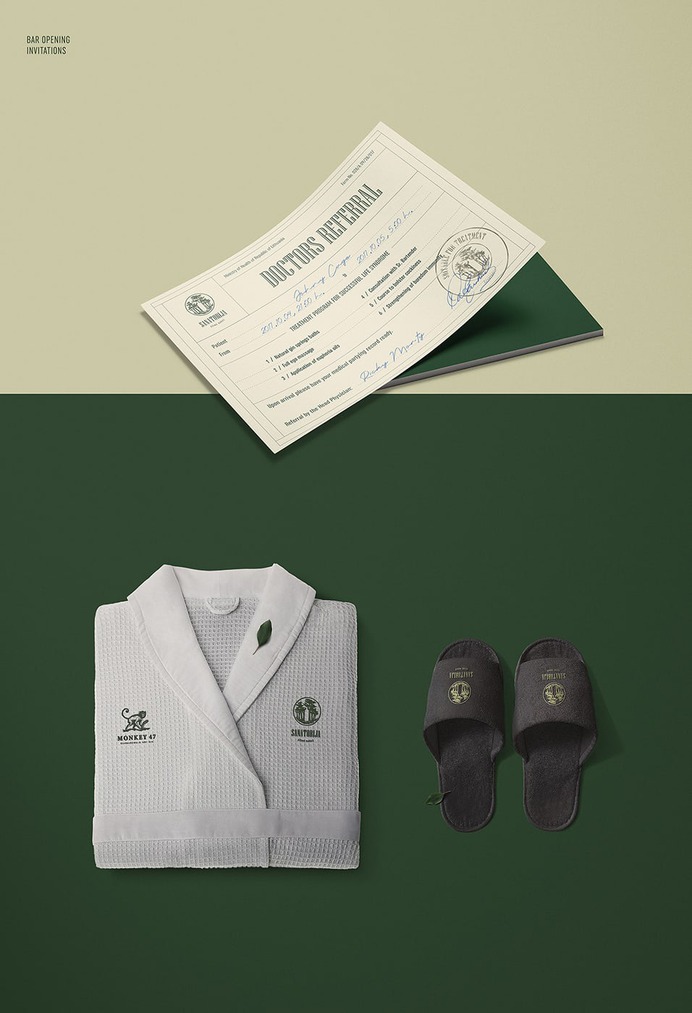 Sanatorija. Gin Bar - Mindsparkle Mag Holy Affair designed the branding for Sanatorija. Gin Bar. Sanatorija (or spa in English) is not your average cocktail-sipping venue, it's a satyrical refuge from the boredom of reality. #logo #packaging #identity #branding #design #color #photography #graphic #design #gallery #blog #project #mindsparkle #mag #beautiful #portfolio #designer