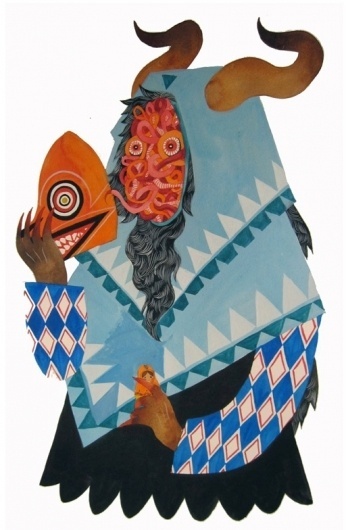 The bees made honey in the lion's skull - but does it float #stacey #russian #illustration #rozich #surreal #style