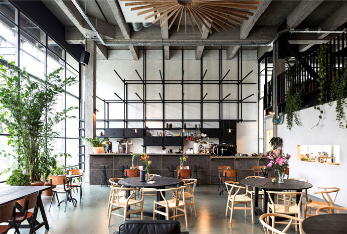 Dynamic Balance Between Raw Materials at Coworking Space by Going East - InteriorZine