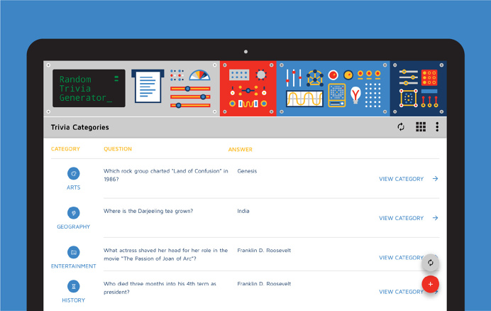 Random Trivia Generator - List View