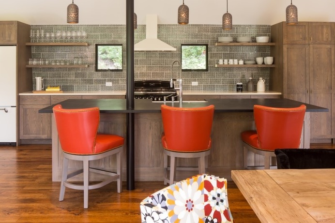 Modern farmhouse in the woods