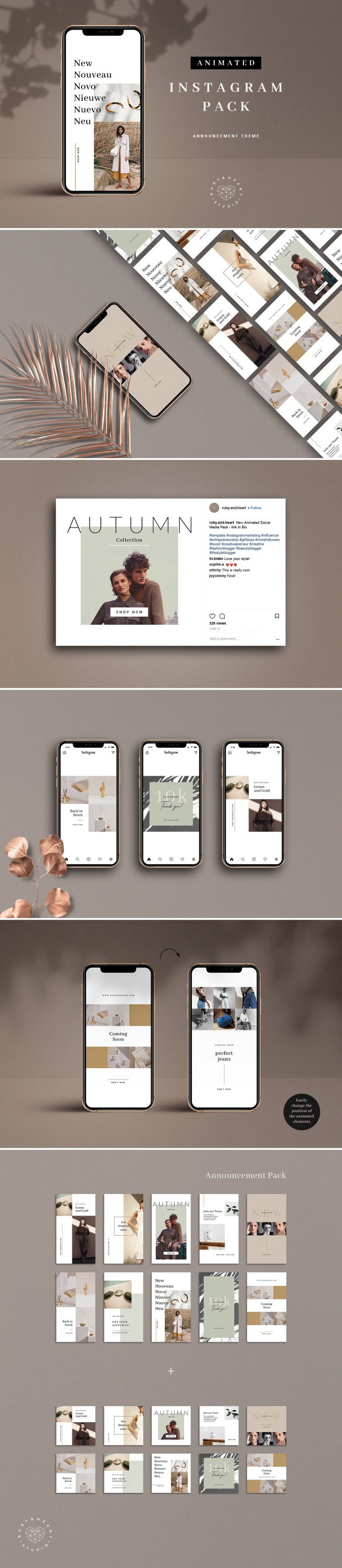 ANIMATED Neutral Instagram Bundle