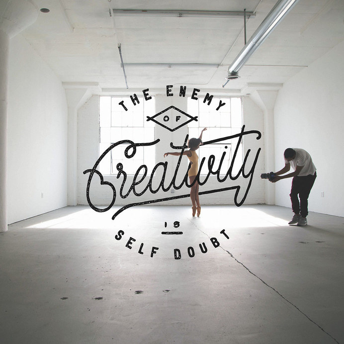 The enemy of Creativity is Self doubt #script #lettering #hand #typography