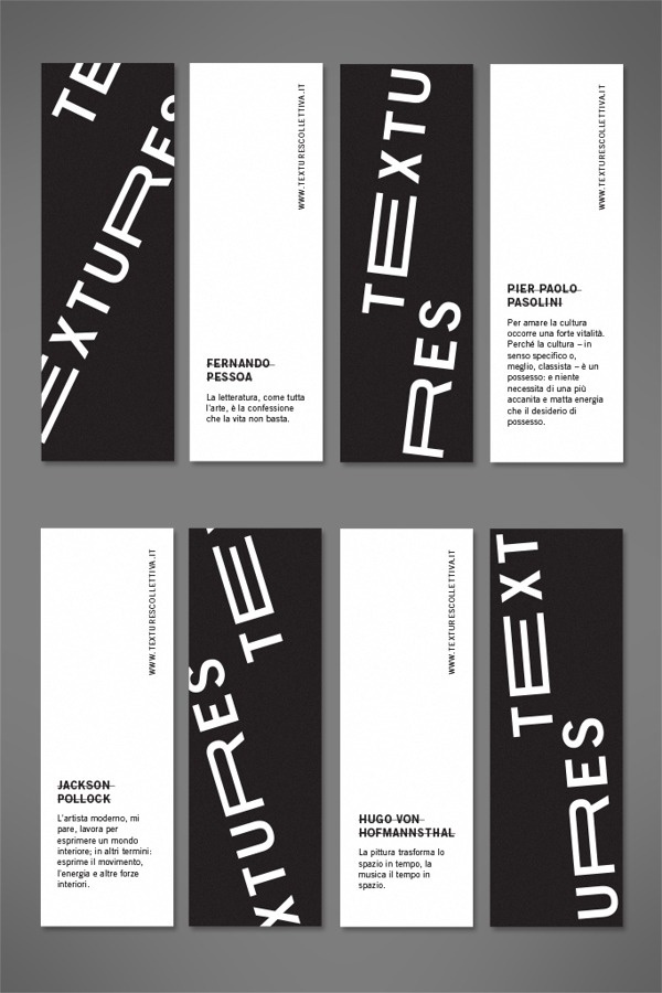 Textures 2013 #white #black #exhibition #minimal #art #layout #bookmarks #typography