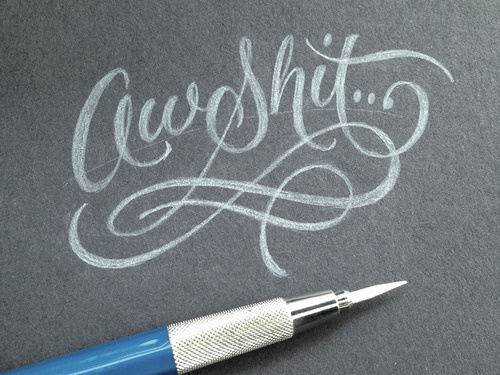 Typeverything.com Aw Shit by Ryan Hamrick #lettering #brush