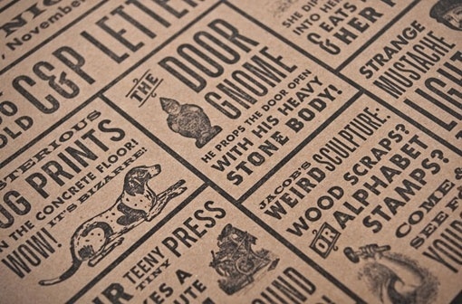 Design Work Life » Nathalie Cone for Gilah Press #black #letterpress #cardboard #typography