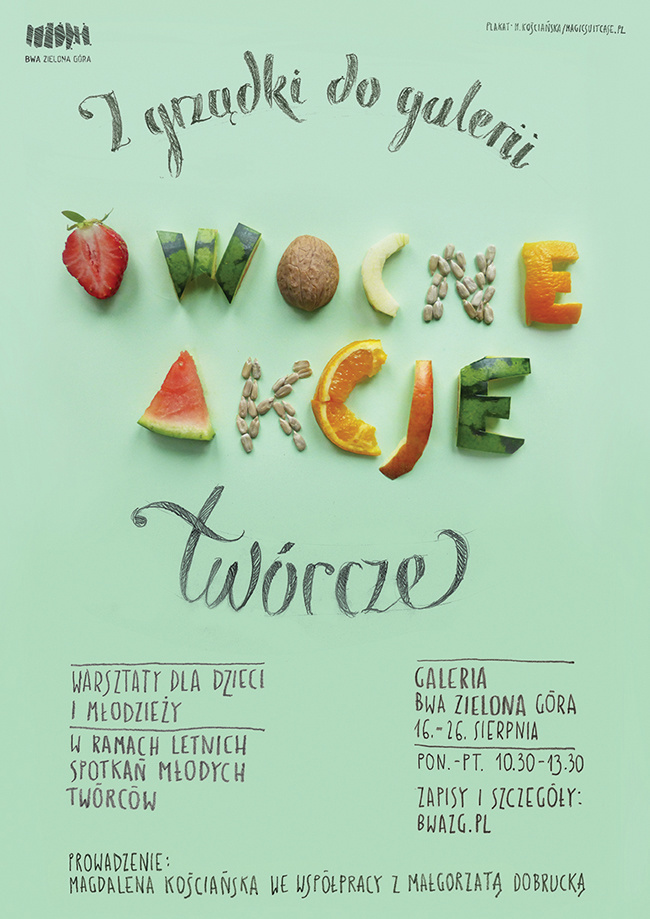 Fruitful Actions Workshops Poster Fruits Vege Food Letters Type Fruitful Actions Workshops Poster Fruits Vege Food Letters Type