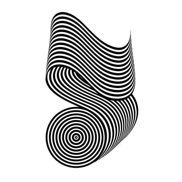 five on Behance #op #optical #opart #design #custom #tipography #black #two #grinani #number #art #ribbon #type #franco