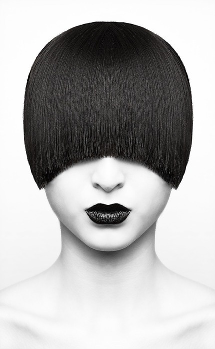 photography and hair #photography #hair #portrait #black and white #woman #lips #bob