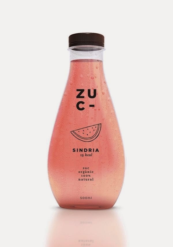 บรรจุภัณฑ์ขวดน้ำผลไม้น่ารักๆจาก Zuc by Miriam Vilaplana จาก Bunjupun.com #watermelon #package #bottle