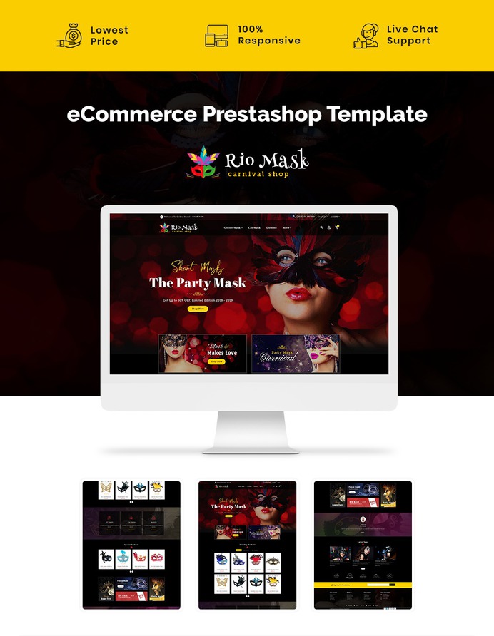 #Rio #Mask - #Party #Propz #Eye #Carnival - #Prestashop #Responsive #Theme | #TemplateTrip #eCommerce #Website #Design #Template