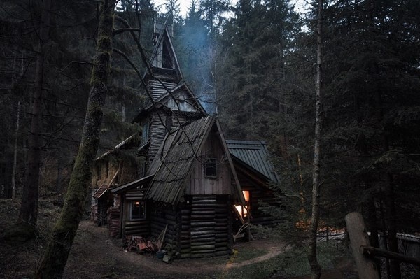Magical cabin #cabin #woods #house