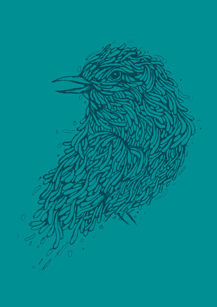 Tosca line art bird illustration Stretched Canvas #arts #birds #illustration #line