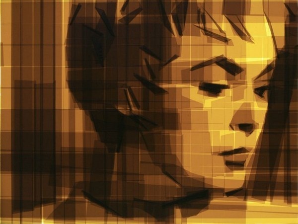 Woman a tape painting #portraits #tape #art #paintings