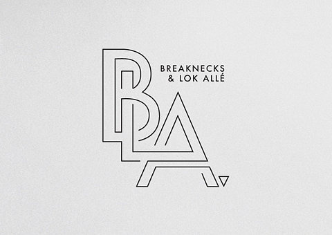 Breaknecks & Lok Allé on the Behance Network #logo #outline