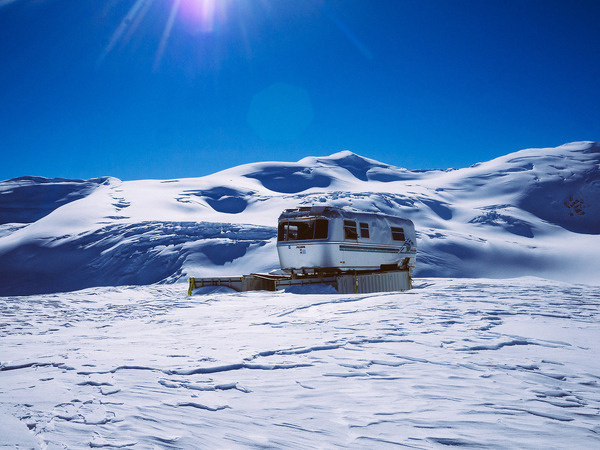remote rv. #airstream #glacier #photography #rv #winter