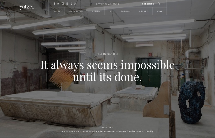 Yatzer, inspiration N°474 published on The Gallery in date November 3rd, 2015. #website