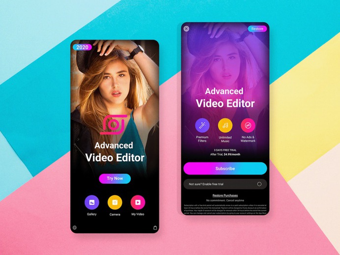 Video editor app design Purchase