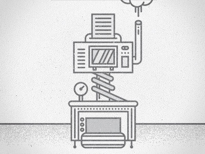 Dribbble - Branding Machine by Floris Voorveld #vector #line #machine #illustration #art