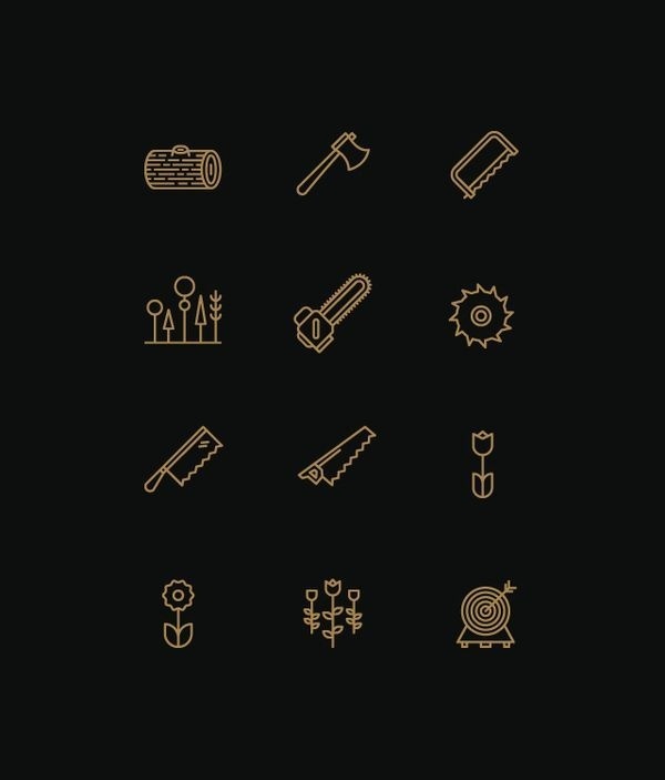 Icons by Tim Boelaars, via Behance #sign #forest #icons