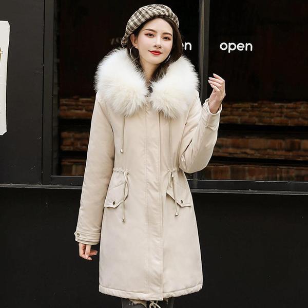 New Arrival Fashion Women Winter Jacket Fur Lining Warm Thicken Ladies Winter Long Coat Parkas Womens Jackets
