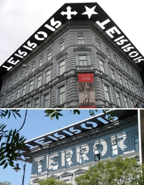 typography-architecture-house-of-terror.jpg (JPEG Image, 468 × 600 pixels) #design #environmental #architecture #type #typography