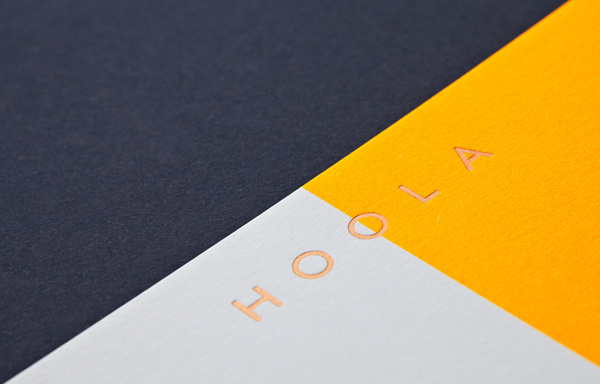 Hoola on Behance #white #business #card #yellow #clean #deboss #minimal #contrast #foil #typography