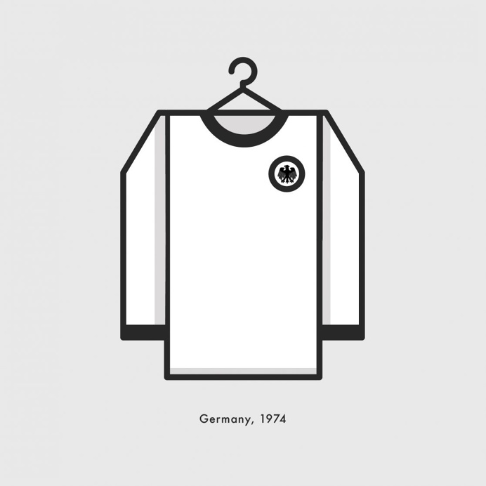 Germany World Cup Winning Football Kit 1974 - Minimal Illustration by Lucas Jubb