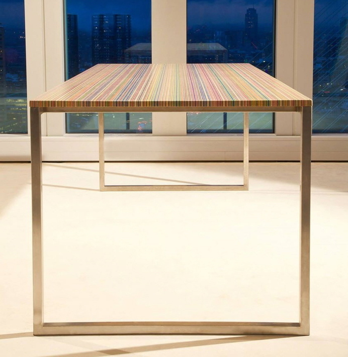 Core77 / The Deckstop: Desktops Made From Trashed Skateboard Decks #table #trashed skateboard decks #wood #furniture