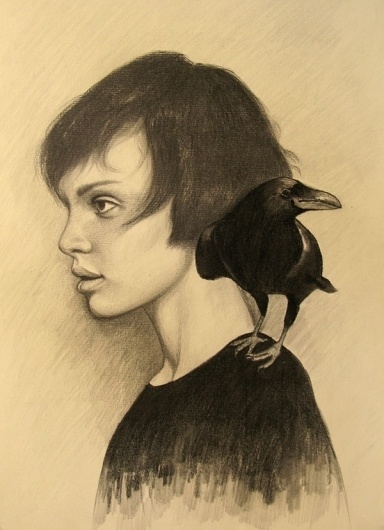 Dibujos #illustration #raven #graphite #girl