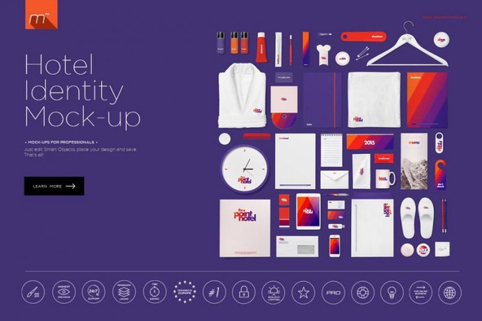 Hotel Identity Mockup PSD